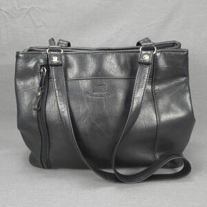 TR Bentley International Design Women Black Faux Leather Tote Shoulder Bag